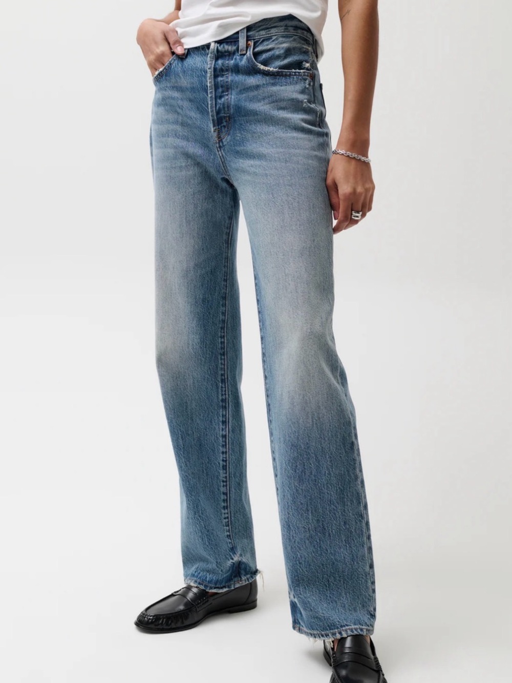 Pistola Denim Cassie Super High Rise  Straight Jean Size 24 - Picture 2 of 9